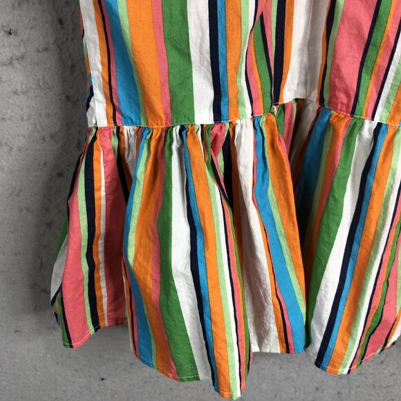 Red Camel Top Womens Large Rainbow Stripes Halter Babydoll Y2K Retro Summer - Picture 13 of 16